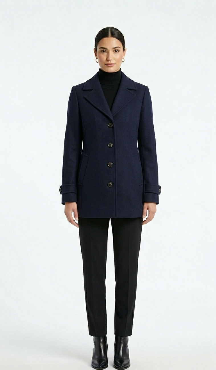 Tailored Navy Peacoat