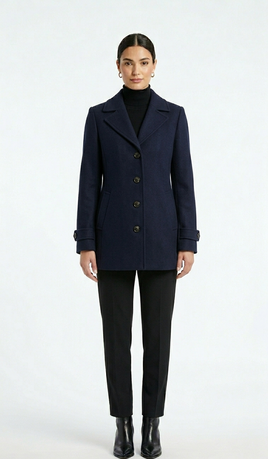Tailored Navy Peacoat