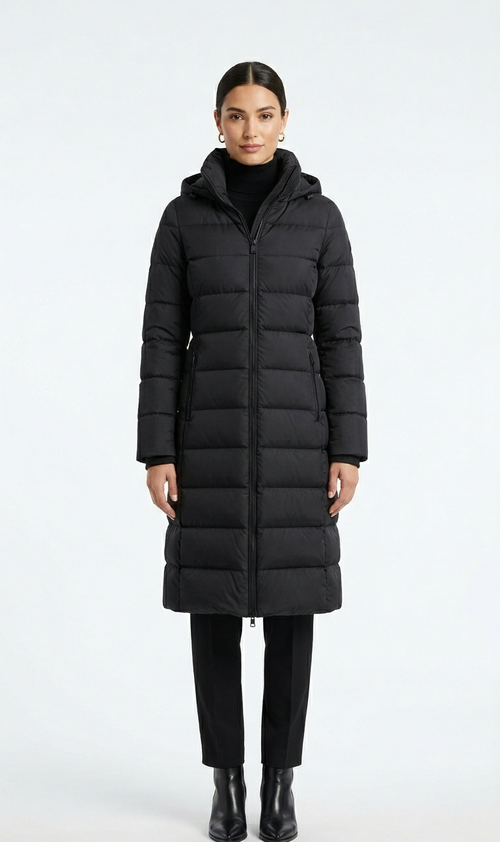 Longline Quilted Puffer Coat