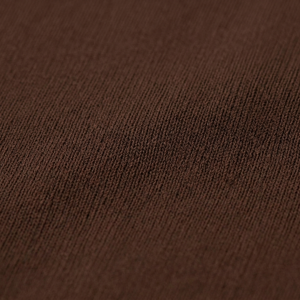 Macro of Brown Square Neck Thong Swimsuit fabric texture and weave