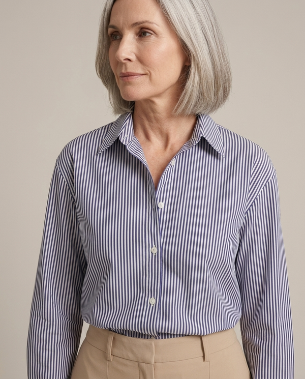 Classic Striped Cotton Button-Up Shirt