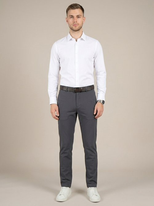 Men's Slim Fit Tailored Trousers worn by a model, front view