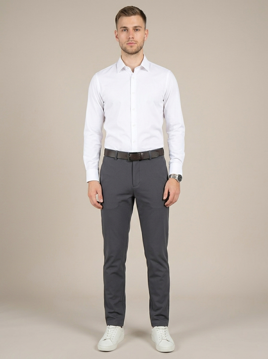 Men's Slim Fit Tailored Trousers worn by a model, front view
