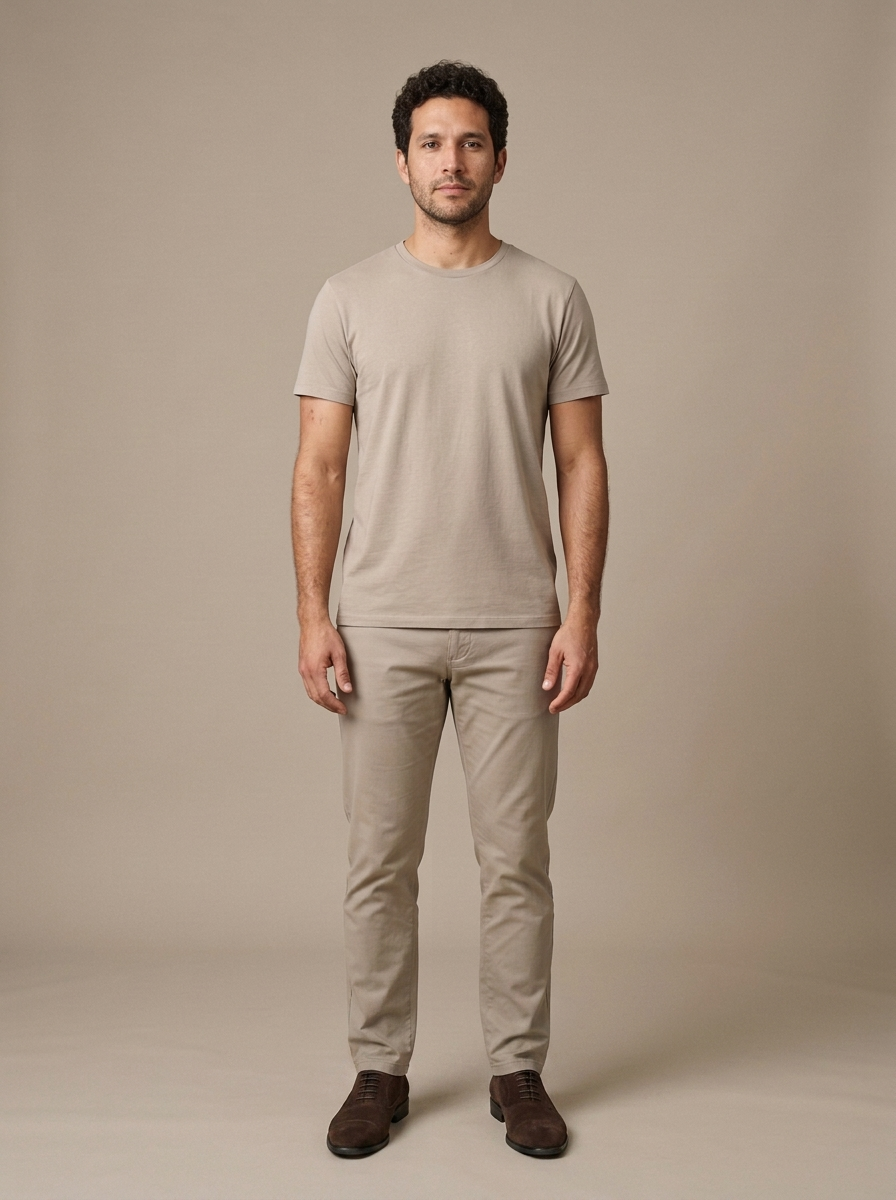 Men's Suede Cap Toe Oxford Shoes worn by a model, front view