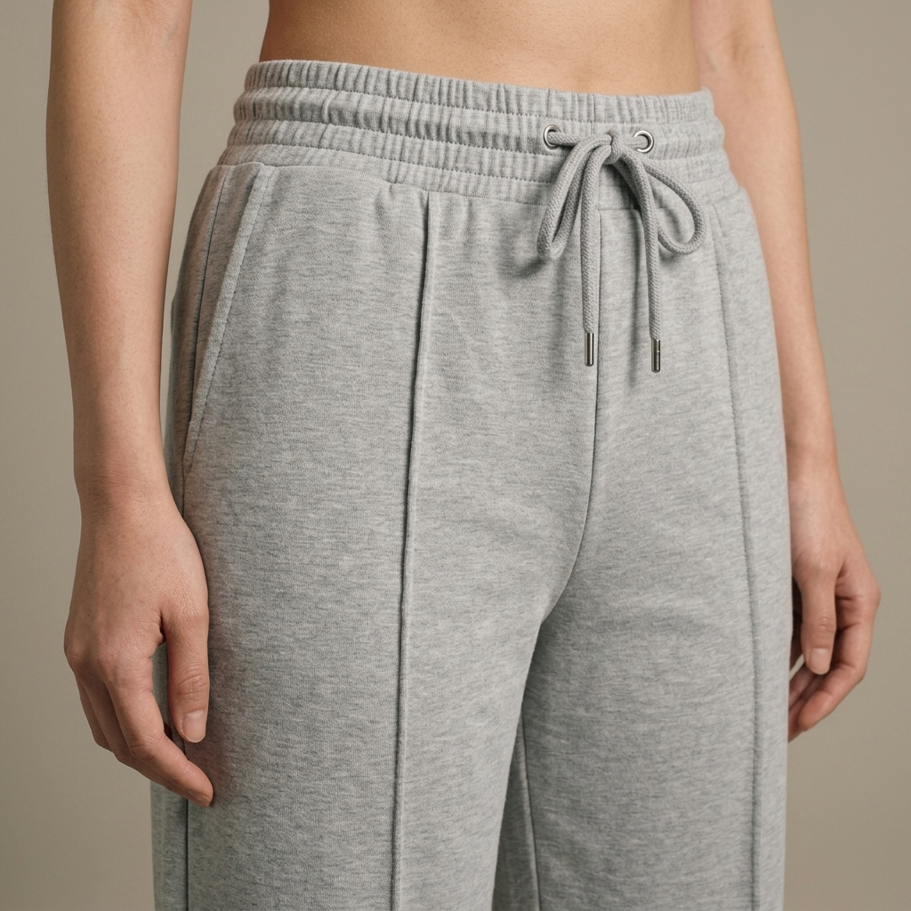 Close-up of Sweatpants, Wide-Leg Jersey Drawstring detail