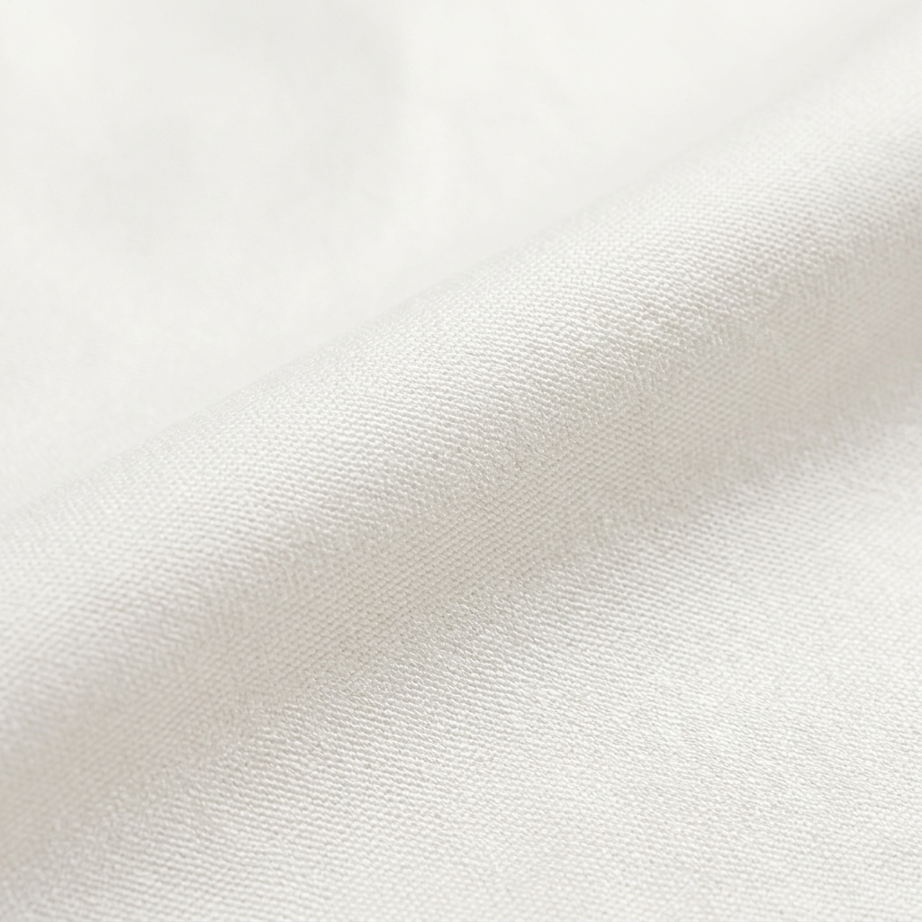 Macro of White Sleeveless Square Neck Midi Dress fabric texture and weave